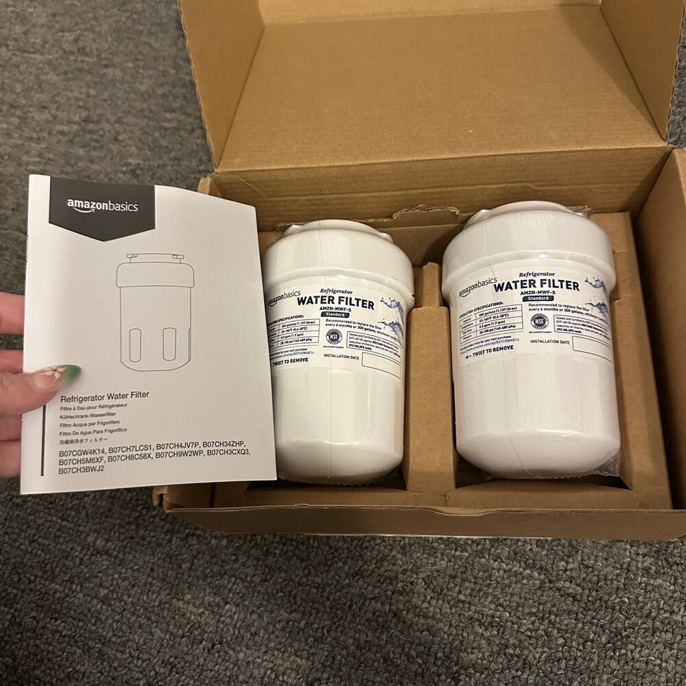 2 Pack Amazon Basics Replacement for GE MWF Refrigerator Water Filter Cartridge